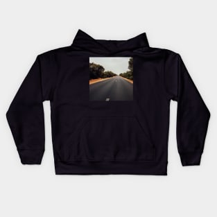 Car Driving Through Olive Tree Forest Kids Hoodie